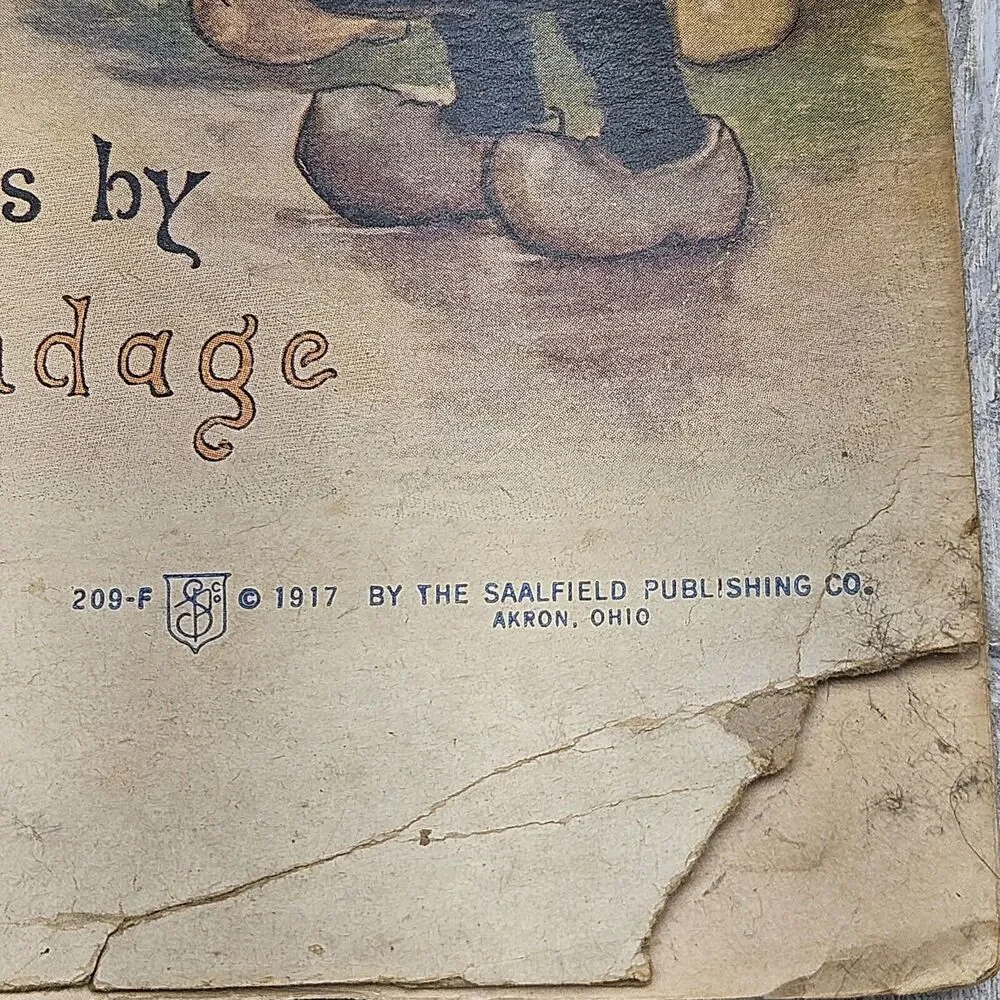 1917 Little Wooden Shoes Softcover Story Book Alice Hardwick‎ Frances Brundage